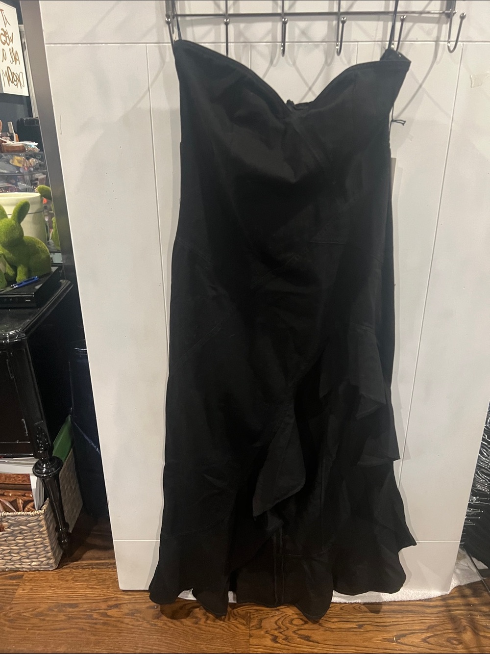 Forever 21 Black Strapless Ruffle Cocktail Dress
